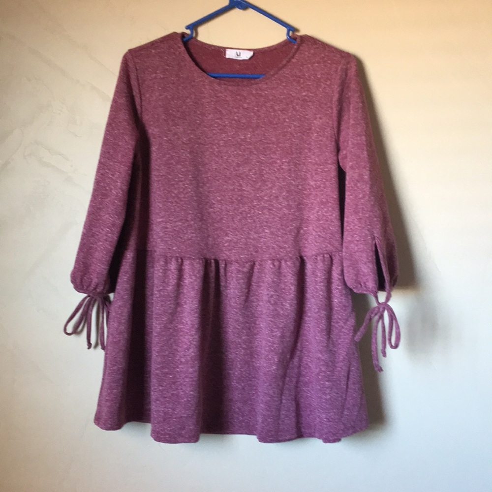 Peasant style jersey knit top